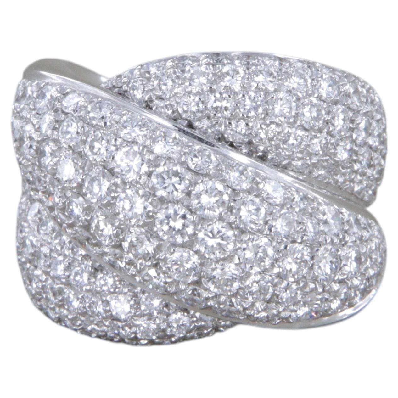 Bague de cocktail Damiani Princesse en or blanc avec diamant de 3,68 ct, vers 1997