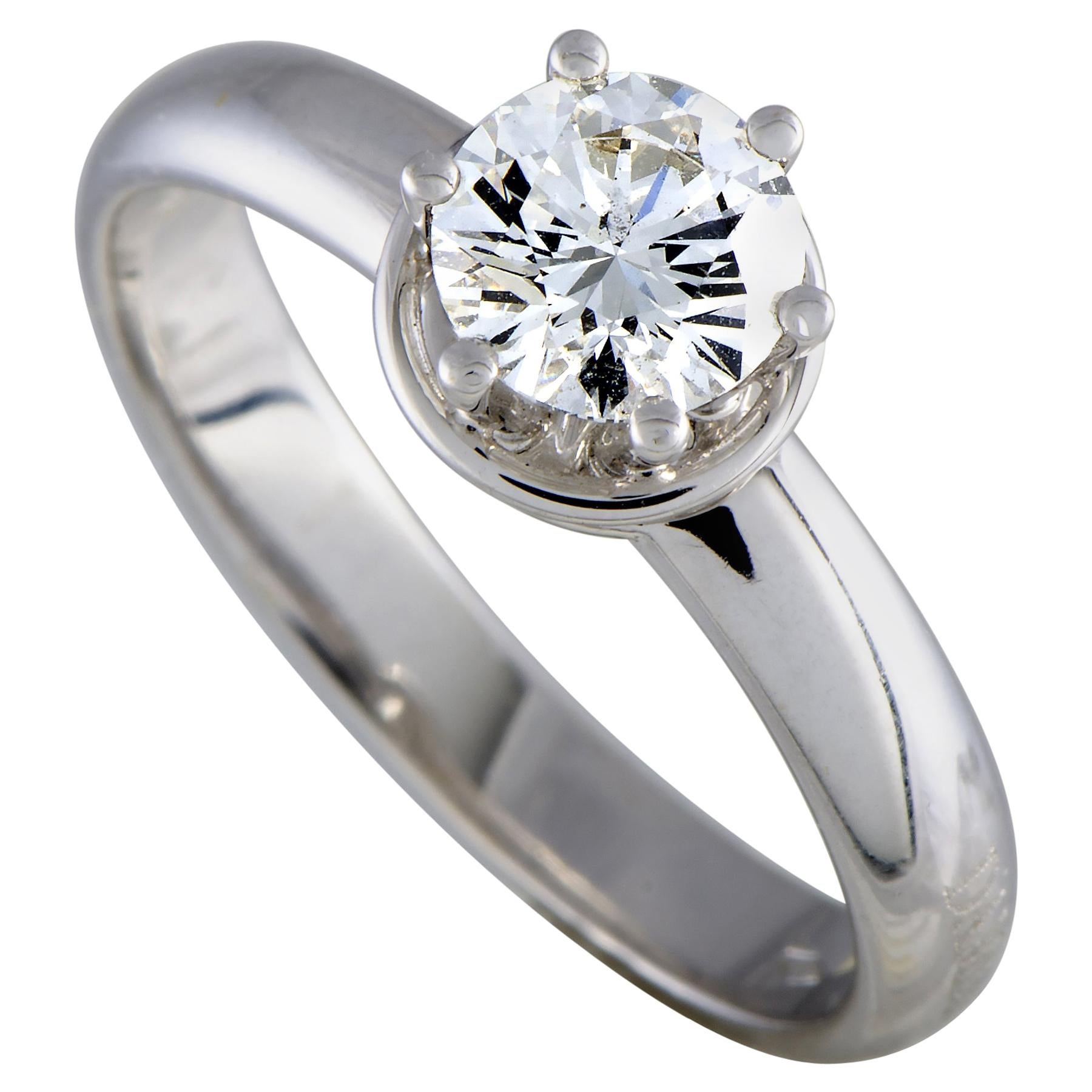 Damiani Queen 18 Karat White Gold Diamond Engagement Ring