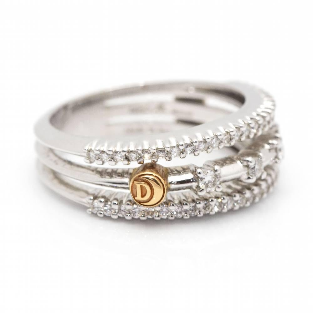 Brilliant Cut DAMIANI Ring in Bicolour Gold and Diamonds For Sale