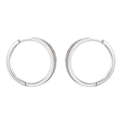 Damiani Round Cut Diamond Hoop Earrings 18K White and Rose Gold 1.27Cttw