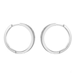 Damiani Round Cut Diamond Hoop Earrings 18K White Gold 1.27Cttw