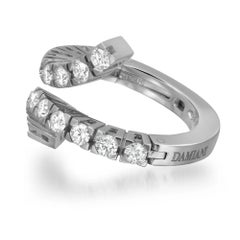 Damiani Offener Diamantring mit Rundschliff im Rundschliff 18K Weißgold 1,26 Gesamtgröße 5,5