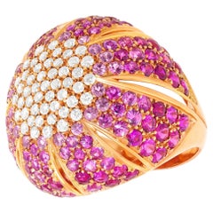 Damiani Saphir- und Diamant-Bombe-Ring