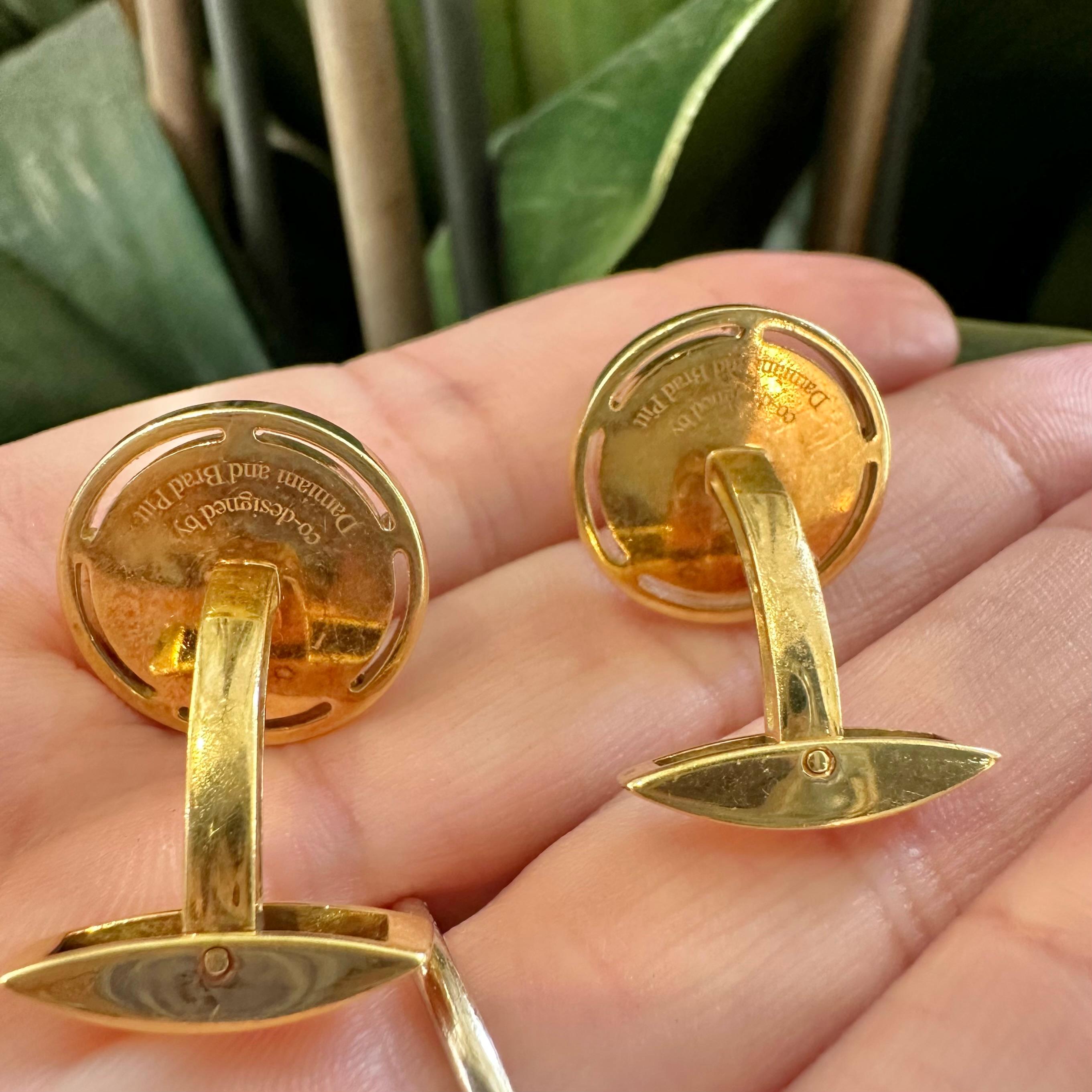 Gemelli Damiani firmati Onice e Diamante in oro giallo 18 carati In condizioni buone in vendita a Miami, FL