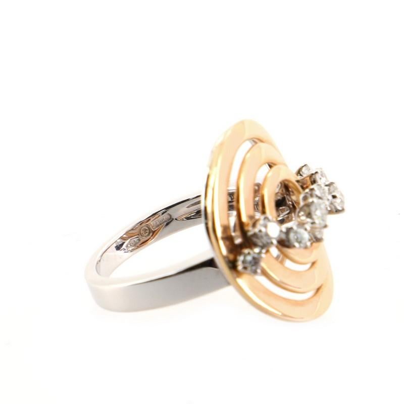 Damiani Sophia Loren Ring 18K White Gold and Pink Gold with Diamonds In Good Condition In New York, NY
