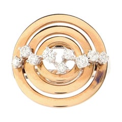 Damiani Sophia Loren Ring 18K White Gold and Pink Gold with Diamonds