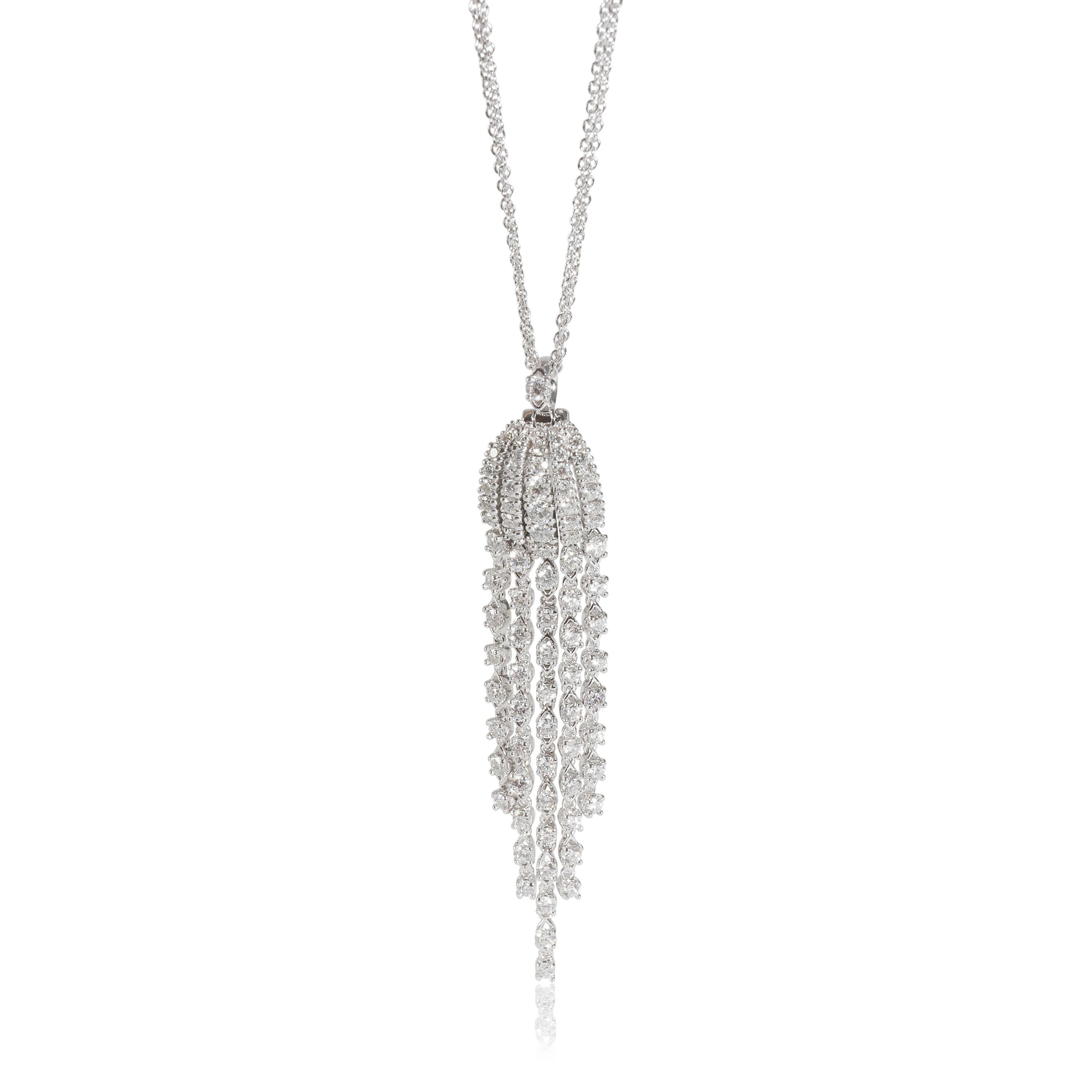 Women's or Men's Damiani Sorgente Fashion Necklace in 18k White Gold 1.9 CTW For Sale
