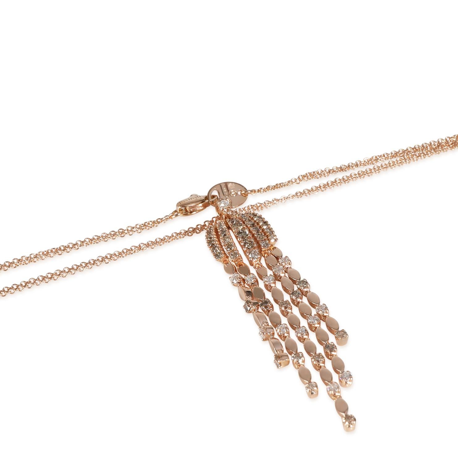 Damiani Sorgente Necklace in 18k Rose Gold 1.29 CTW In Excellent Condition In New York, NY