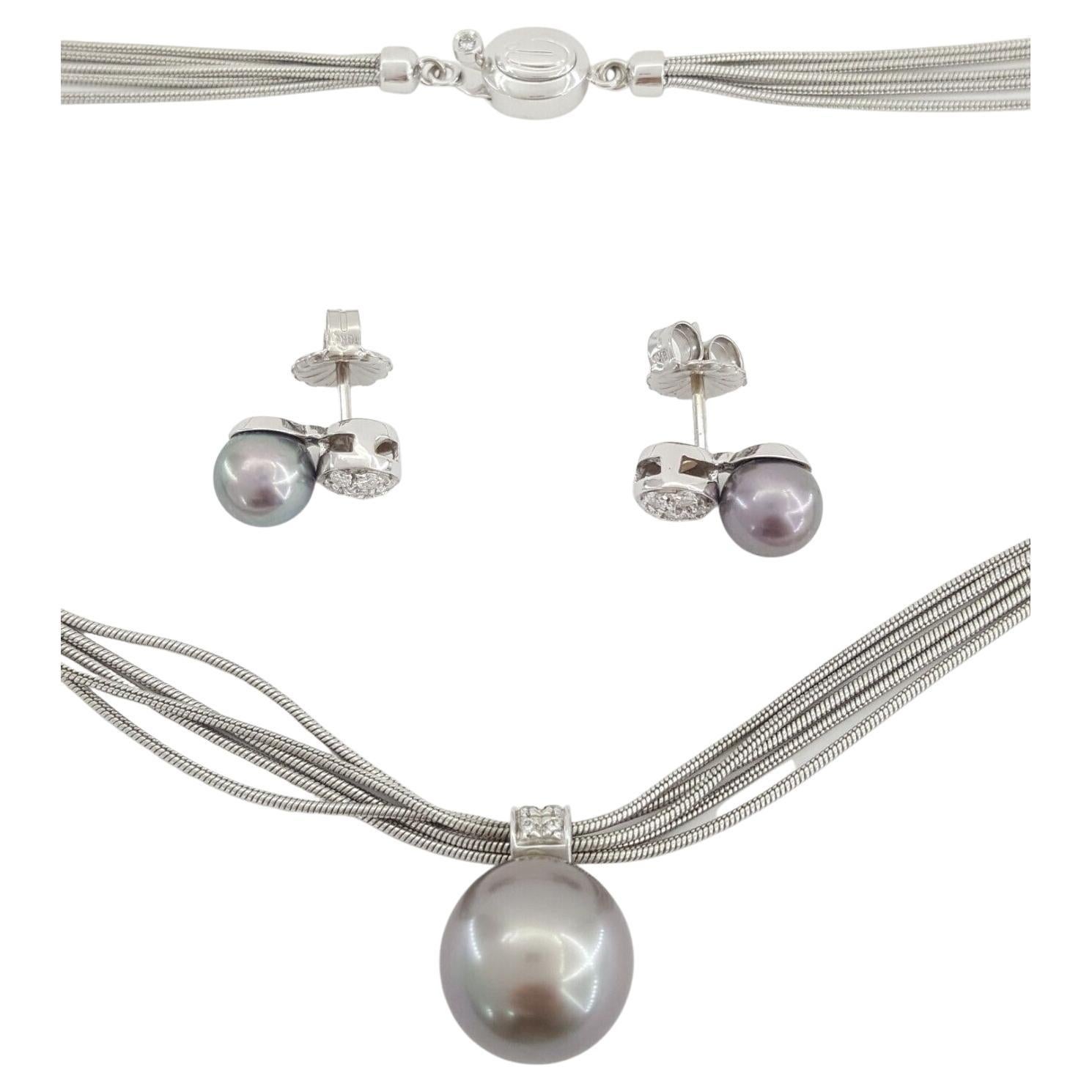 DAMIANI South Sea Pearl Necklace and Earrings In Excellent Condition For Sale In Chicago, IL