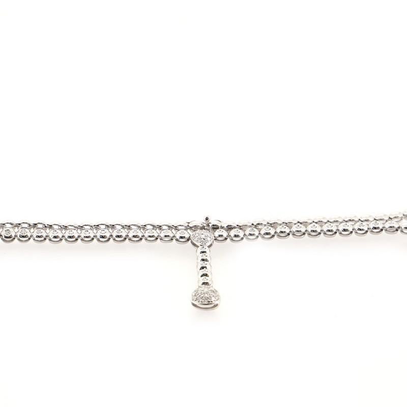 Damiani Teardrop-Anhänger Halskette 18k Weißgold und Diamanten Damen