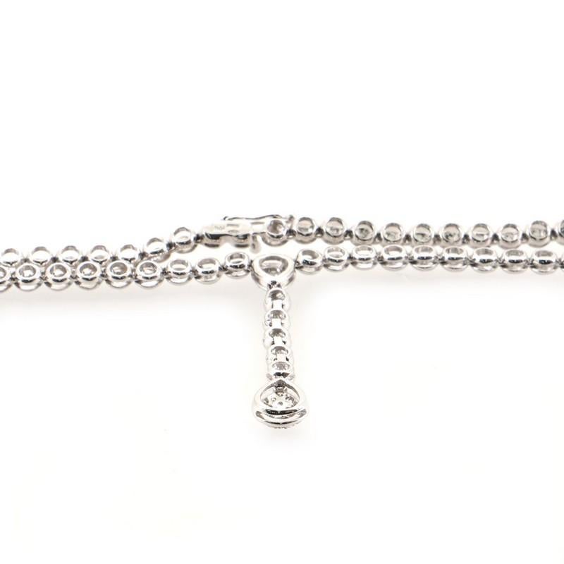 Damiani Teardrop-Anhänger Halskette 18k Weißgold und Diamanten 1