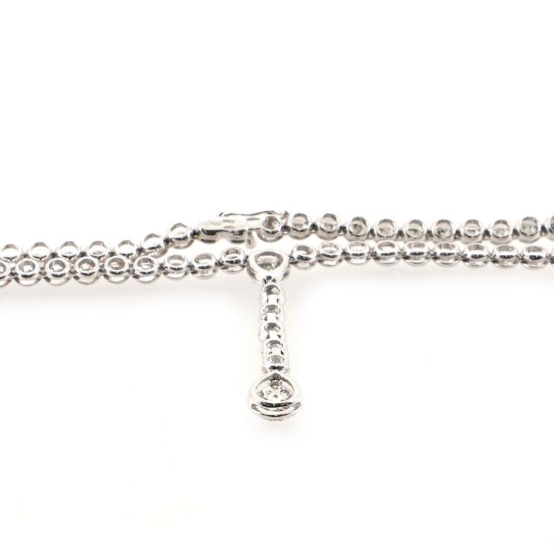 Damiani Teardrop Pendant Necklace 18k White Gold and Diamonds 1