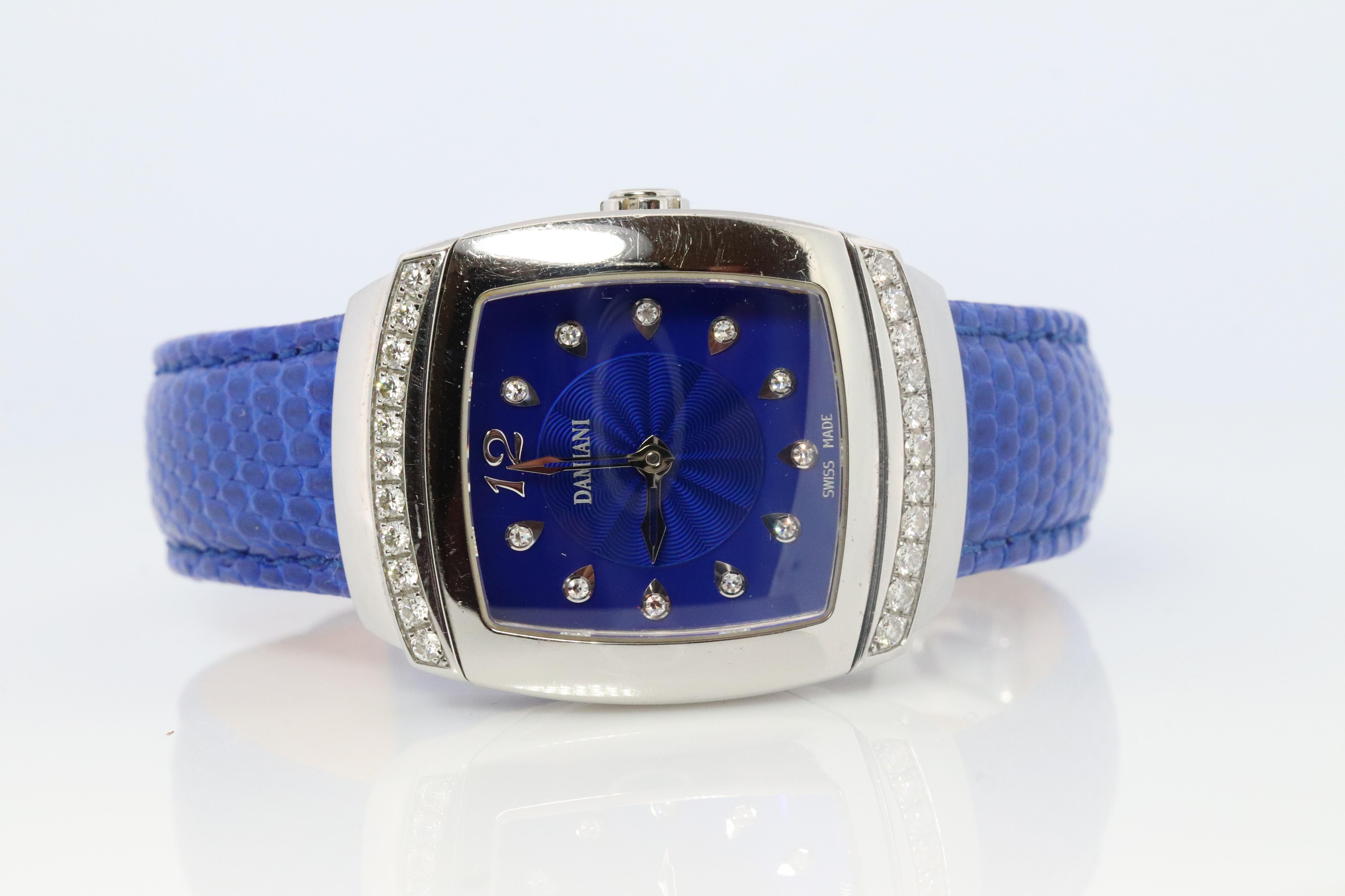 Round Cut Damiani Watch. Genuine Damiani Diamond Ego Ladies Watch. For Sale
