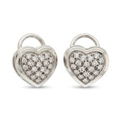 Boucles d'oreilles Damiani en or blanc 18 carats en forme de cœur, serties de diamants
