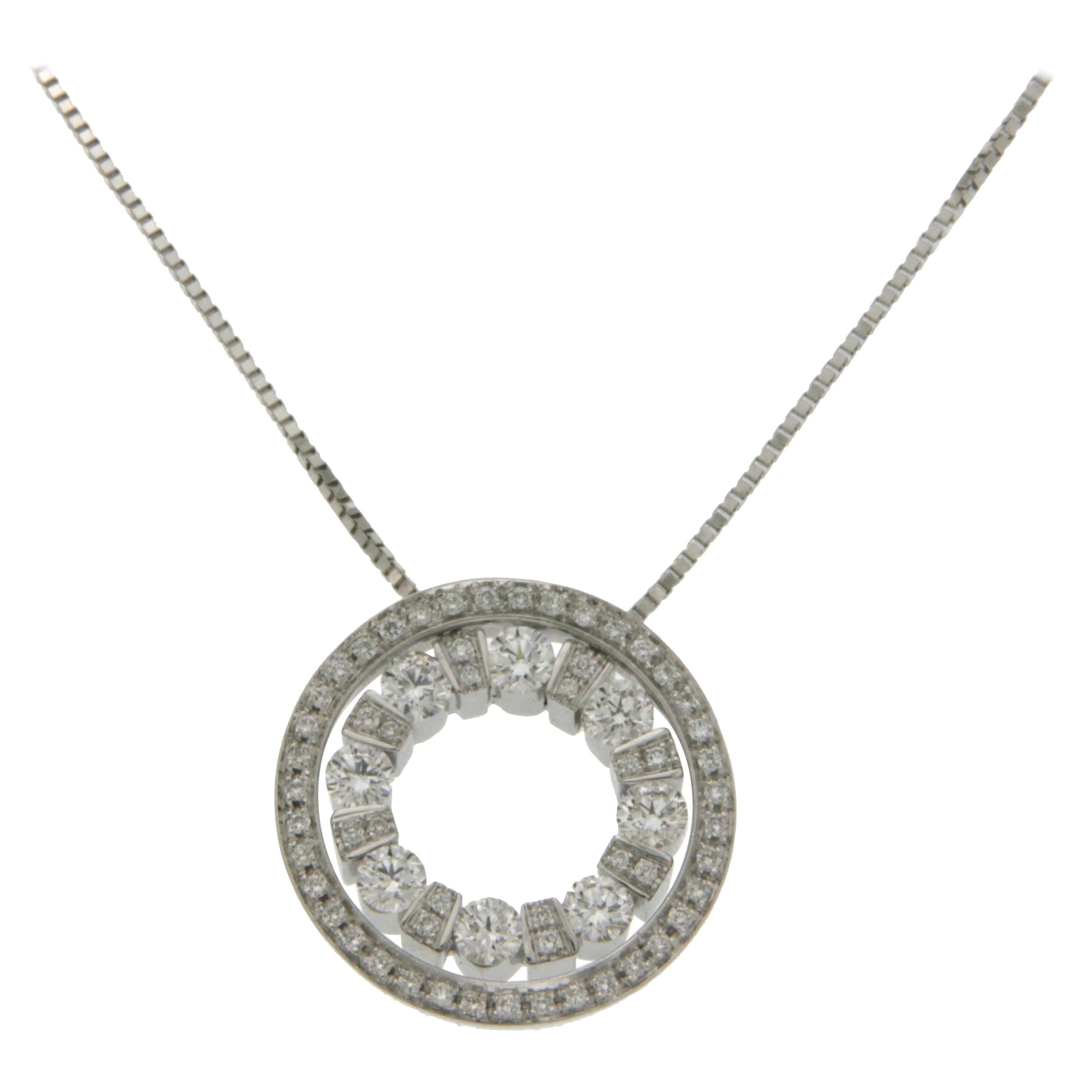 Damiani's Belle Époque 18 Karat Gold Round Diamond Pendant Necklace