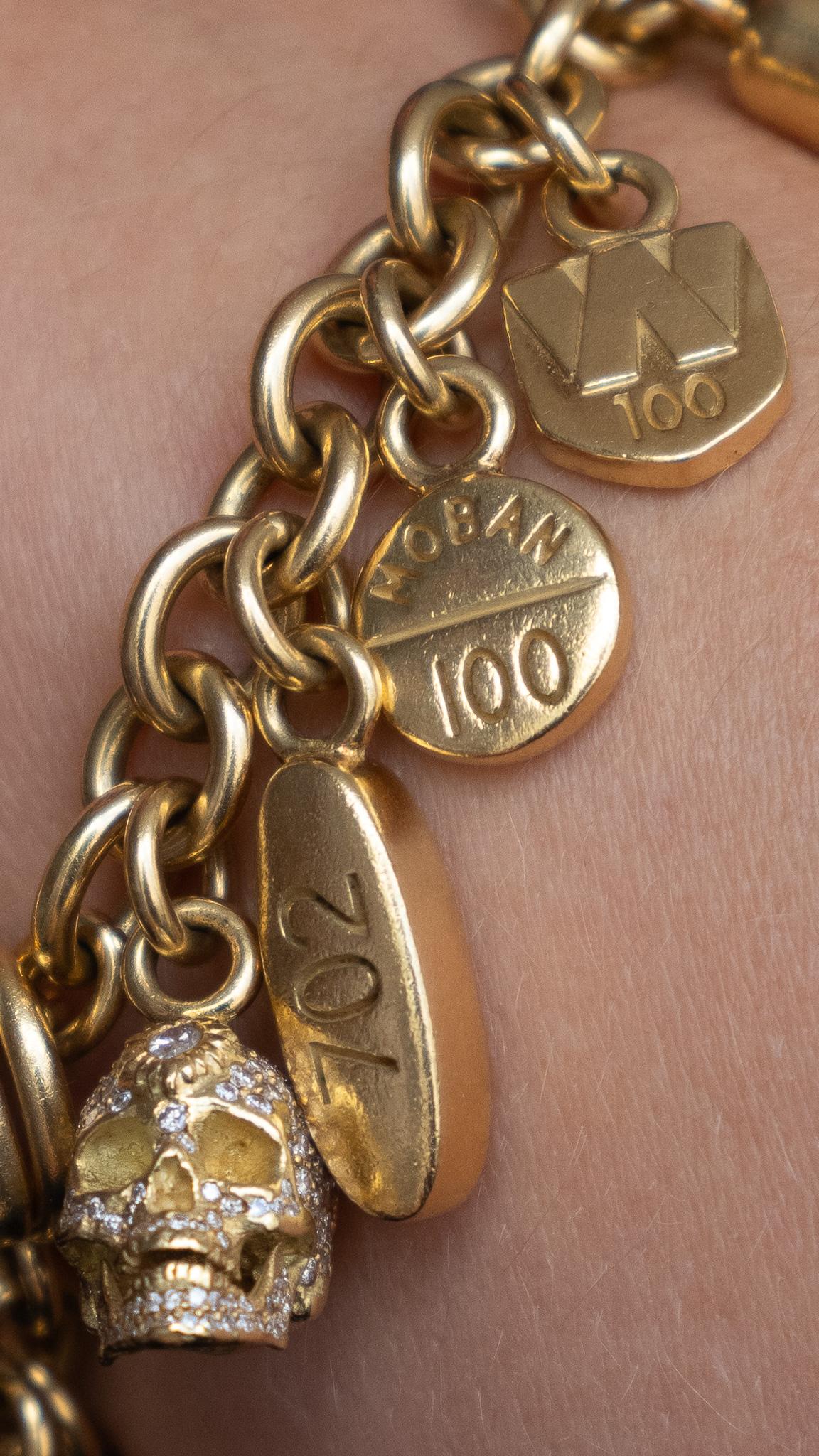 Women's or Men's Damien Hirst 18k Gold and Diamond Pill Bracelet For Sale