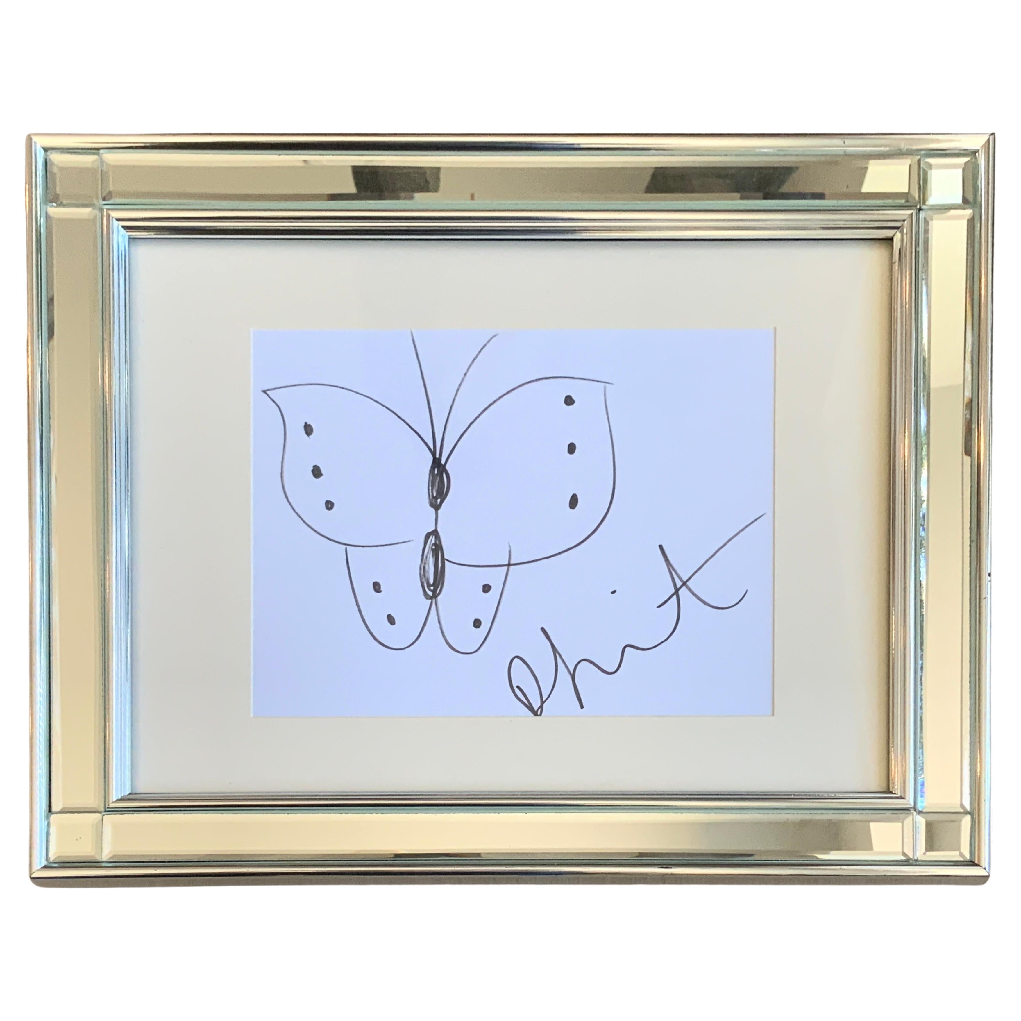 Damien Hirst Butterfly Original Drawing on Paper, ca. 1990’s For Sale