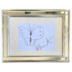 Vintage Damien Hirst Butterfly Original Drawing on Paper, ca. 1990’s