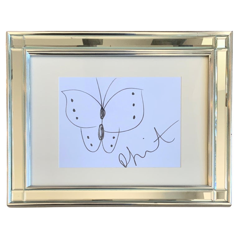 Damien Hirst Butterfly Original Drawing on Paper, ca. 1990