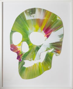 Damien Hirst - Spin Painting Green Skull, 2009