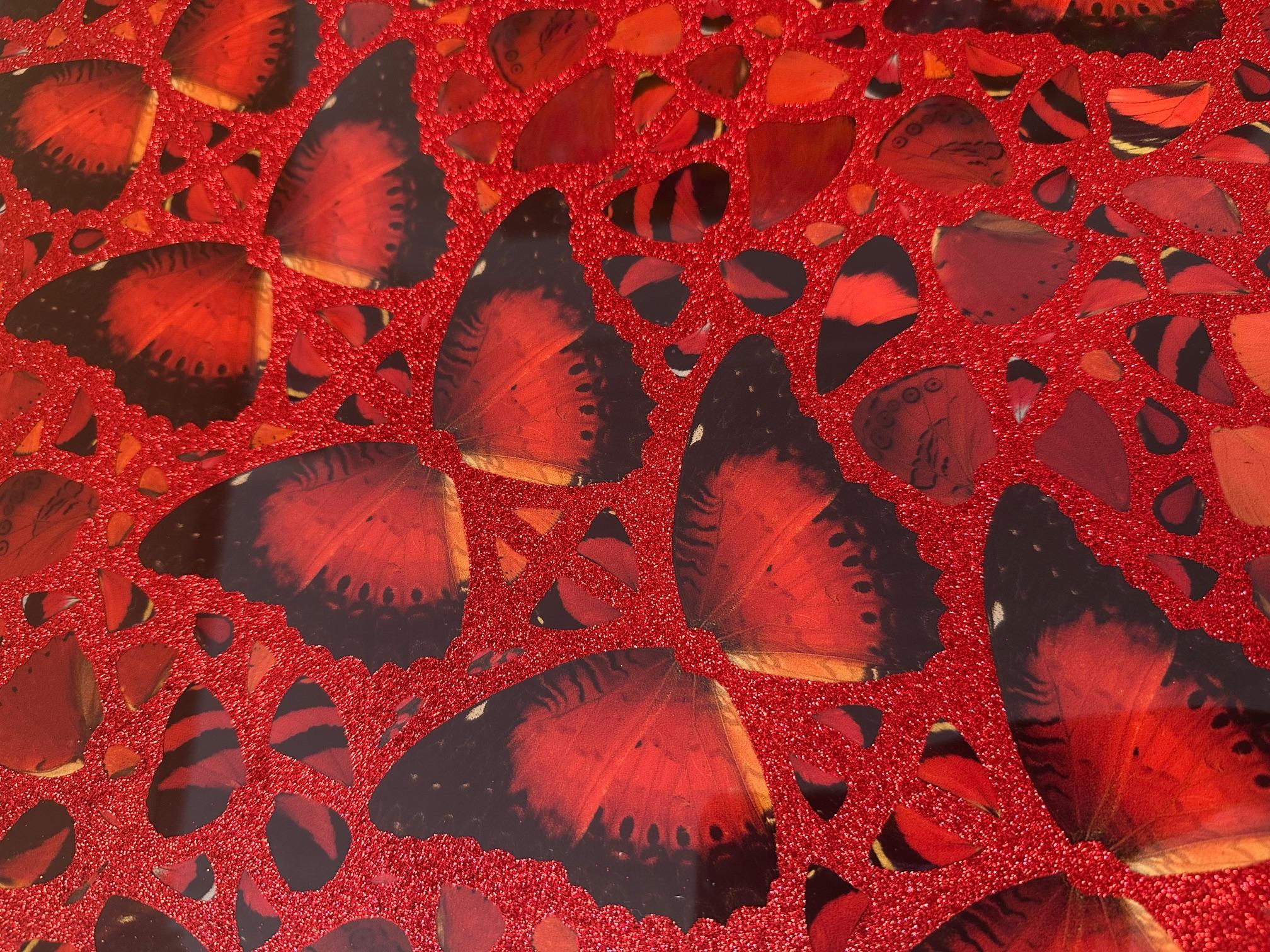 Vibrant Butterfly Print with Glitter by Damien Hirst, 'Taytu Betul' For Sale 5