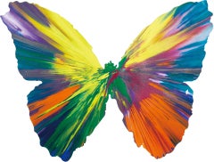 Butterfly Spin Painting, 2009 acrylic paint on paper painting by Damien Hirst