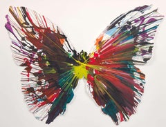 Peinture tourbillonnante papillon - 2009 estampillée peinture authentifiée