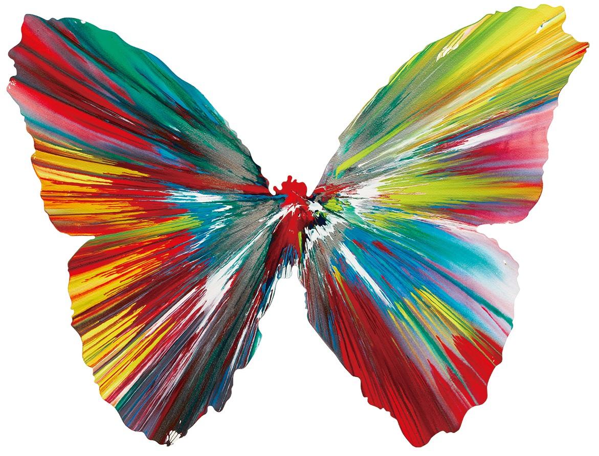Damien Hirst (1965)
Peinture Butterfly Spin (2009)
acrylique et peinture métallique sur papier
21 h × 27 w in (53 × 69 cm)

Signé et tamponné avec le cachet du studio de Damien Hirst ; tamponné avec la signature de l'artiste et le copyright, daté de