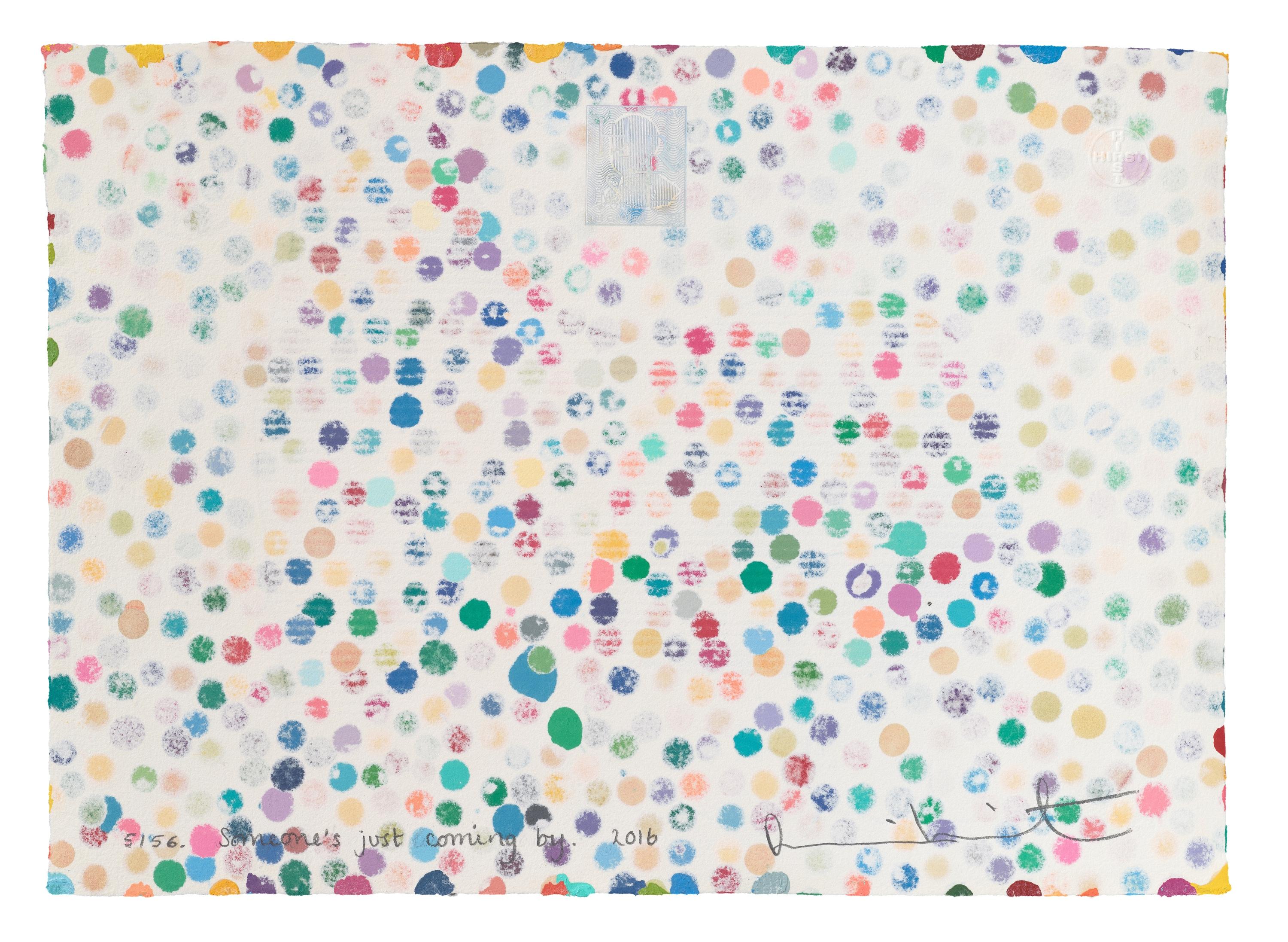 Currency- Someone’s just coming by - Painting by Damien Hirst
