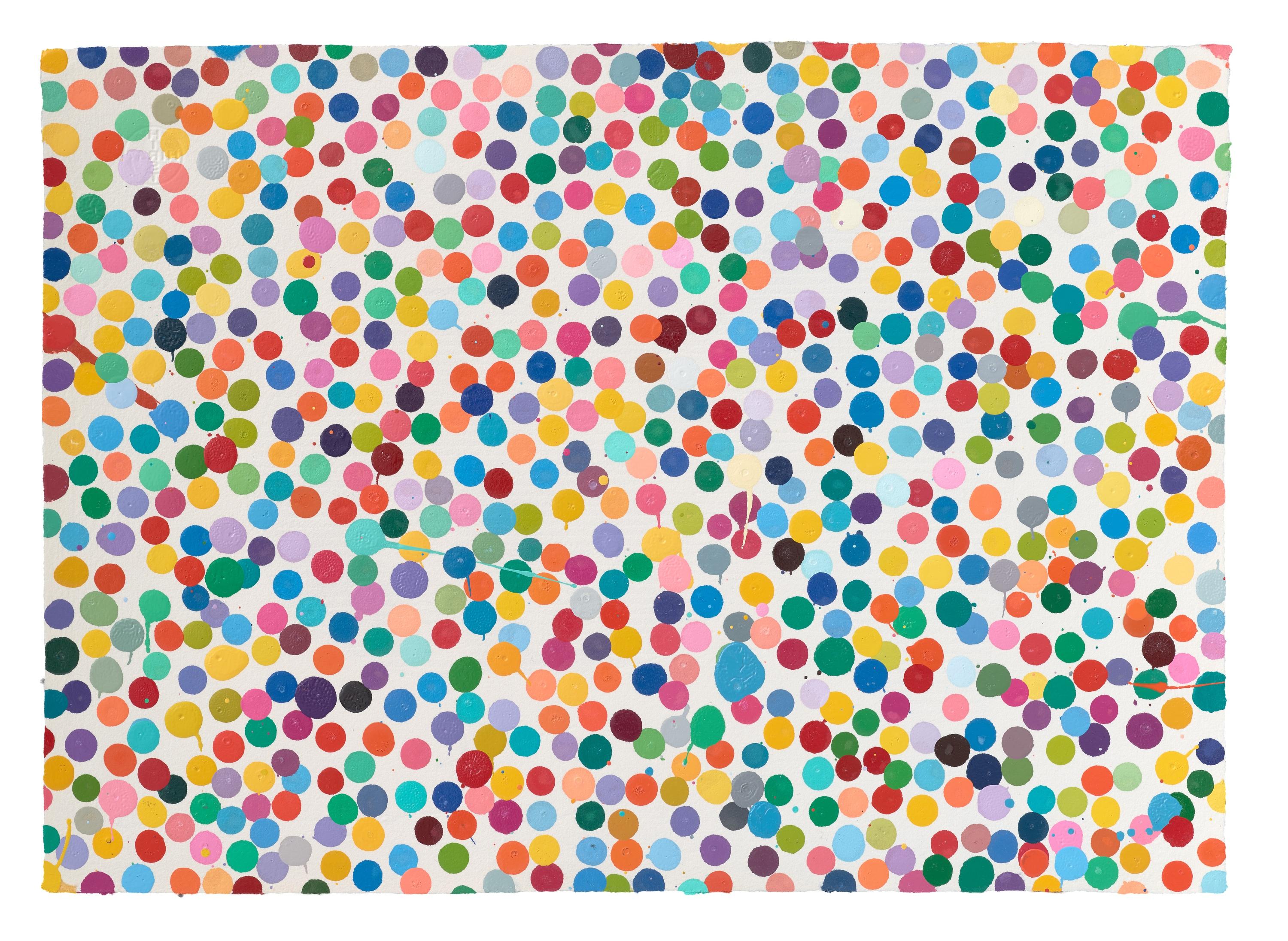 Damien Hirst Abstract Painting - Currency- Someone’s just coming by