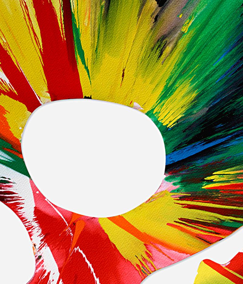 Damien Hirst Spin Painting, 2009 (Damien Hirst Skull):
A mesmerizing Damien Hirst Spin painting with explosions of vivid color amidst the timeless, mysterious form of a standout Hirst skull. This Damien Hirst Spin painting originates from Hirst’s