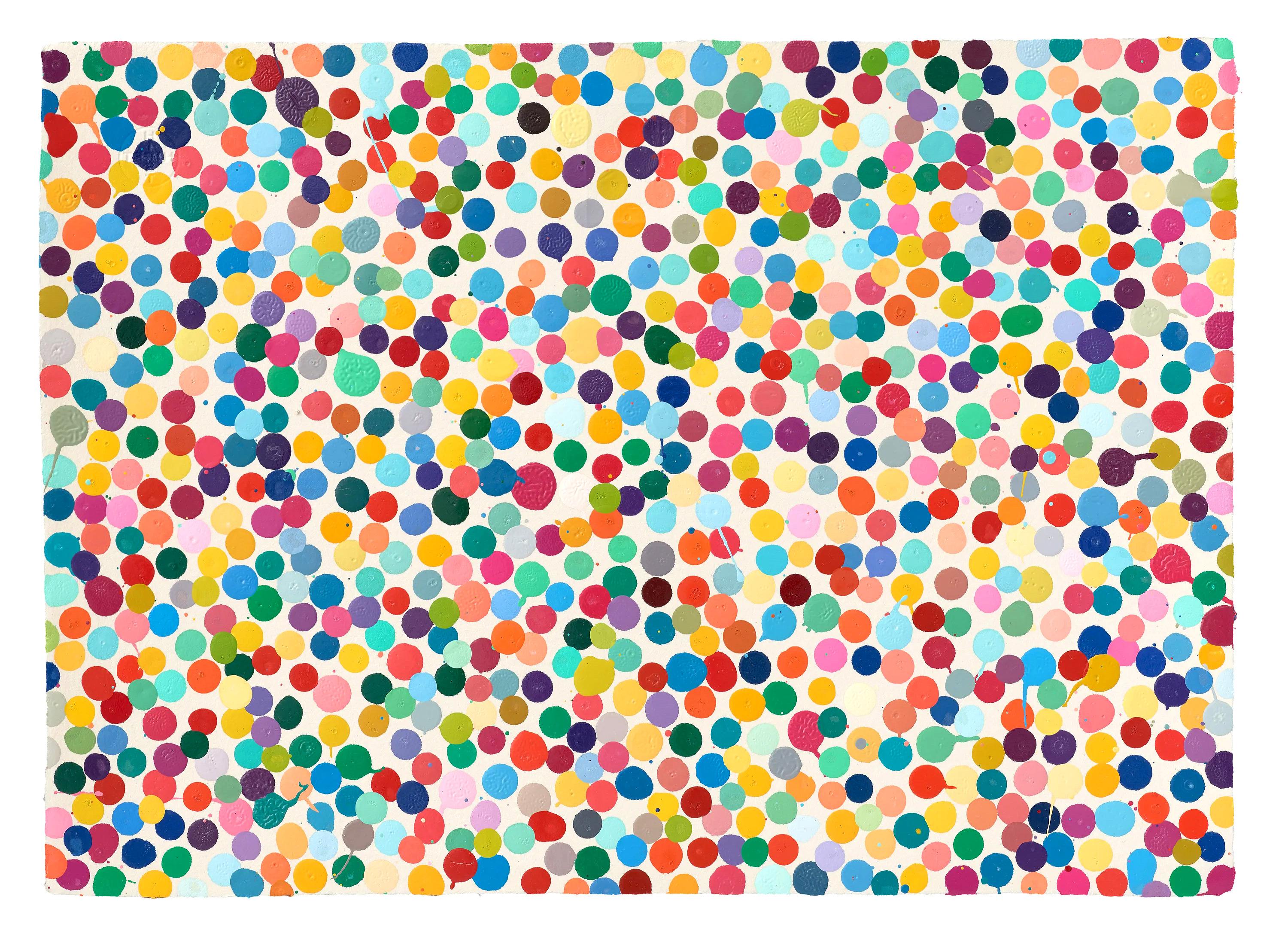 DAMIEN HIRST - LA MONETA. Opera originale The Currency Project. Dot Dot. Colori