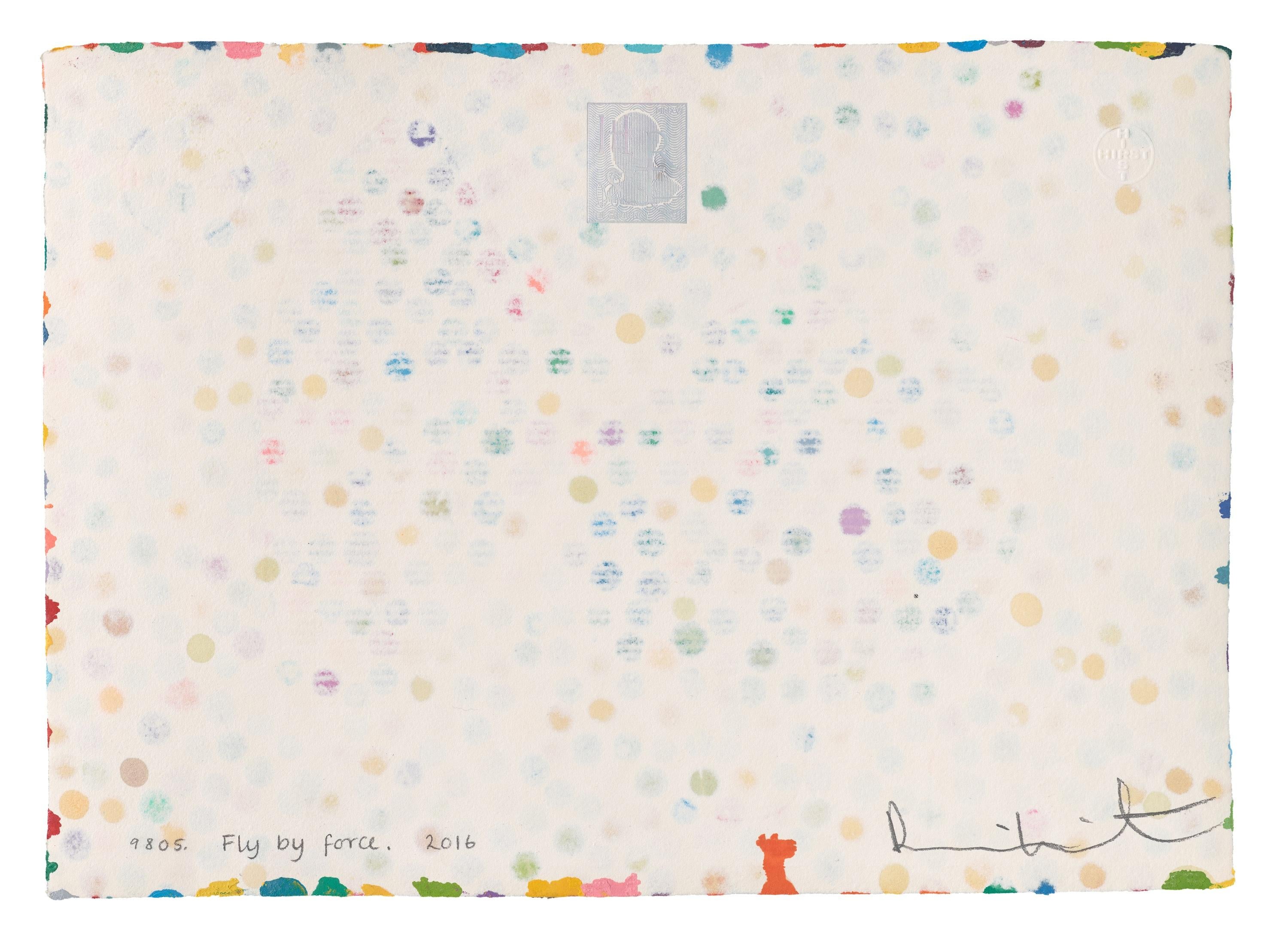 9805. Fly by force. (From The Currency). - Painting by Damien Hirst