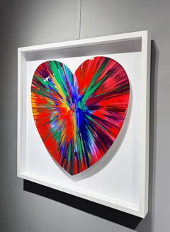 Heart Spin: Framed Acrylic Painting, Abstract Geometric, 2000s