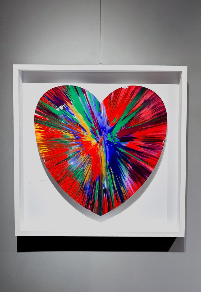 HEART SPIN (ROT, BLAU, GRÜN)'. (Geometrische Abstraktion), Painting, von Damien Hirst