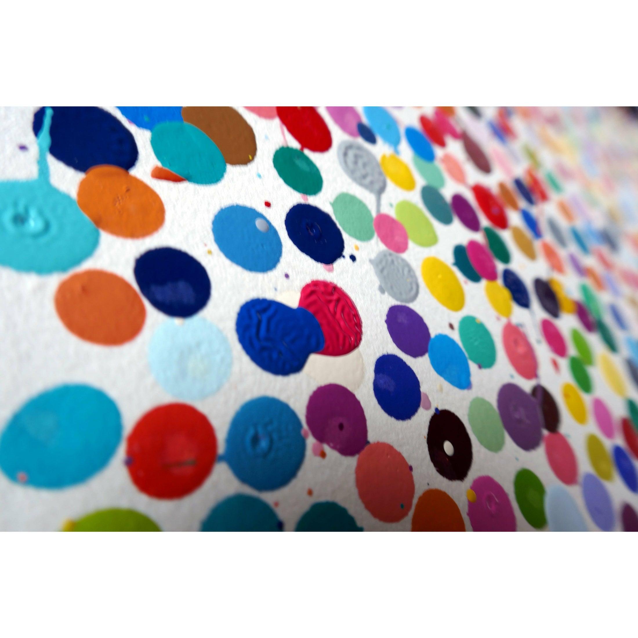 Enamel paint, handmade paper, watermark, microdot, hologram, pencil
7 9/10 × 11 4/5 in
20 × 30 cm
Hand signed by the artist.

Unique original work from Damien Hirst's 'The Currency' project.

Each unique artwork is numbered, titled, stamped with the