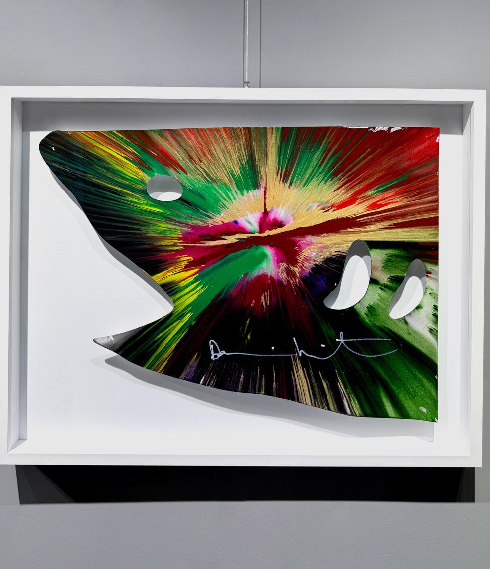 'HAIFISCHSPIN (SCHWARZ, GRÜN, ROT)'. – Painting von Damien Hirst