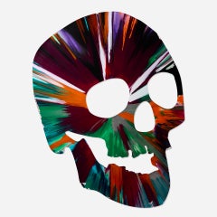 Skull Spin Painting, 2009 acrylic painting on paper by Damien Hirst