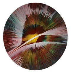 Spin Painting. Abstract circular painting