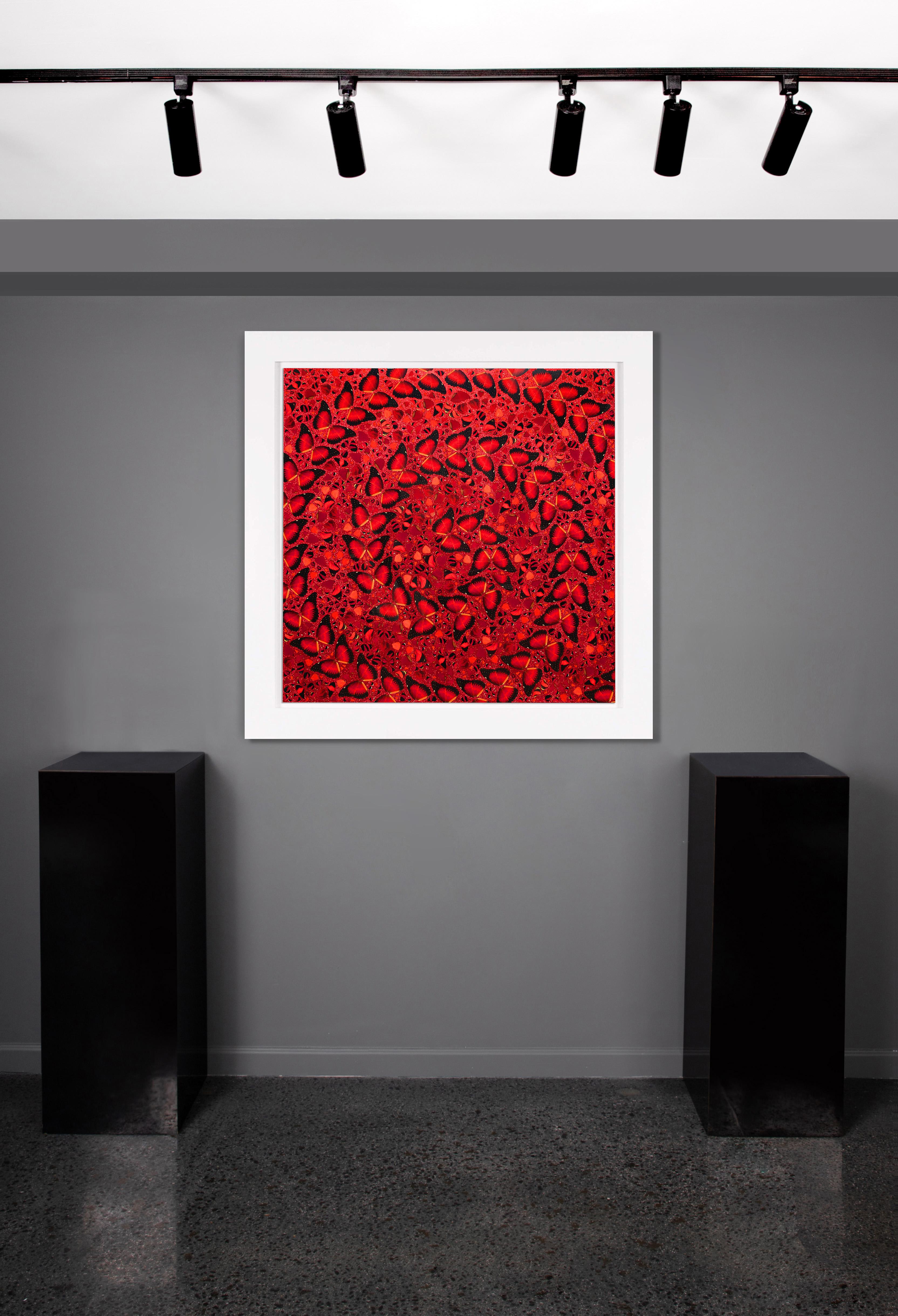 Abstract Giclée Print with Glitter, 'Taytu Betul', 2022 - Red Animal Print by Damien Hirst