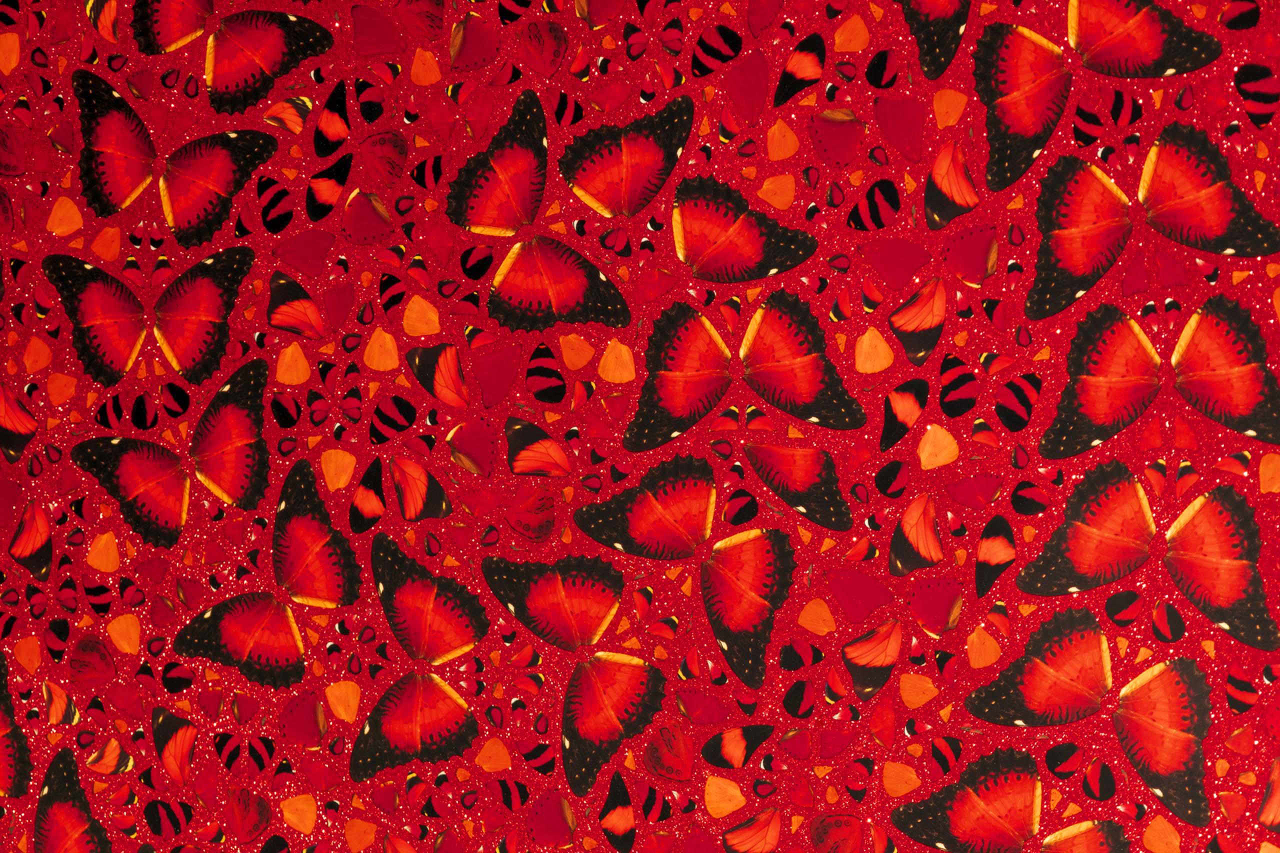 Damien Hirst’s ‘Taytu Betul’ is laminated giclée print on aluminum composite panel with glitter, and is one in a series of five mesmerizing prints in ‘The Empresses’ series. ‘Taytu Betul’ is named after the fierce empress of Ethiopia. Upon her