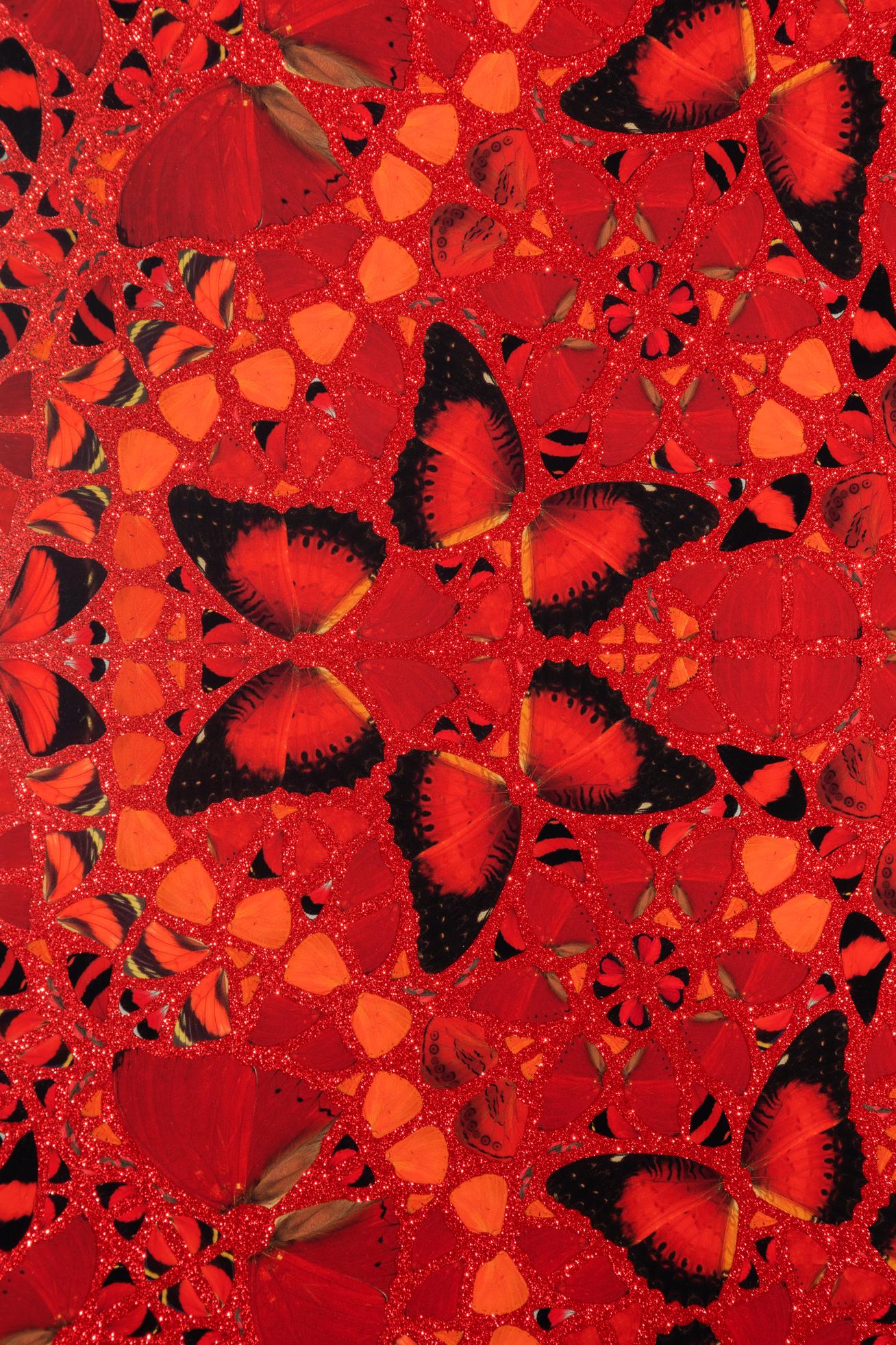 Damien Hirst’s ‘Wu Zetian’ is laminated giclée print on aluminum composite panel with glitter, and is one in a series of five mesmerizing prints in ‘The Empresses’ series. ‘Wu Zetian’ is titled after the successful Chinese empress. In 655 CE Wu