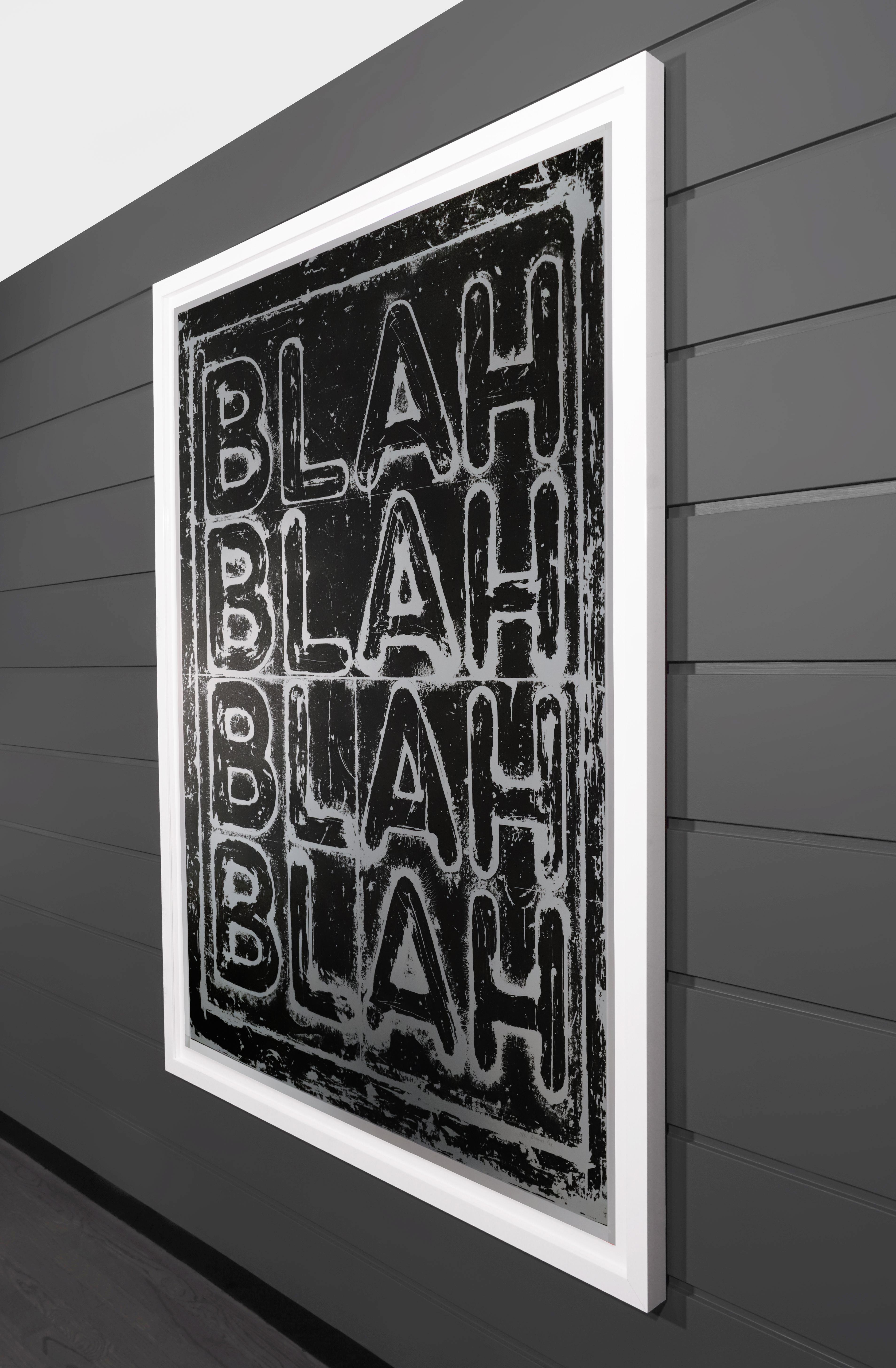 „Blah, Blah, Blah“ Konzeptueller Raumteiler in Schwarz und Grau in limitierter Auflage, 2022 – Print von Mel Bochner