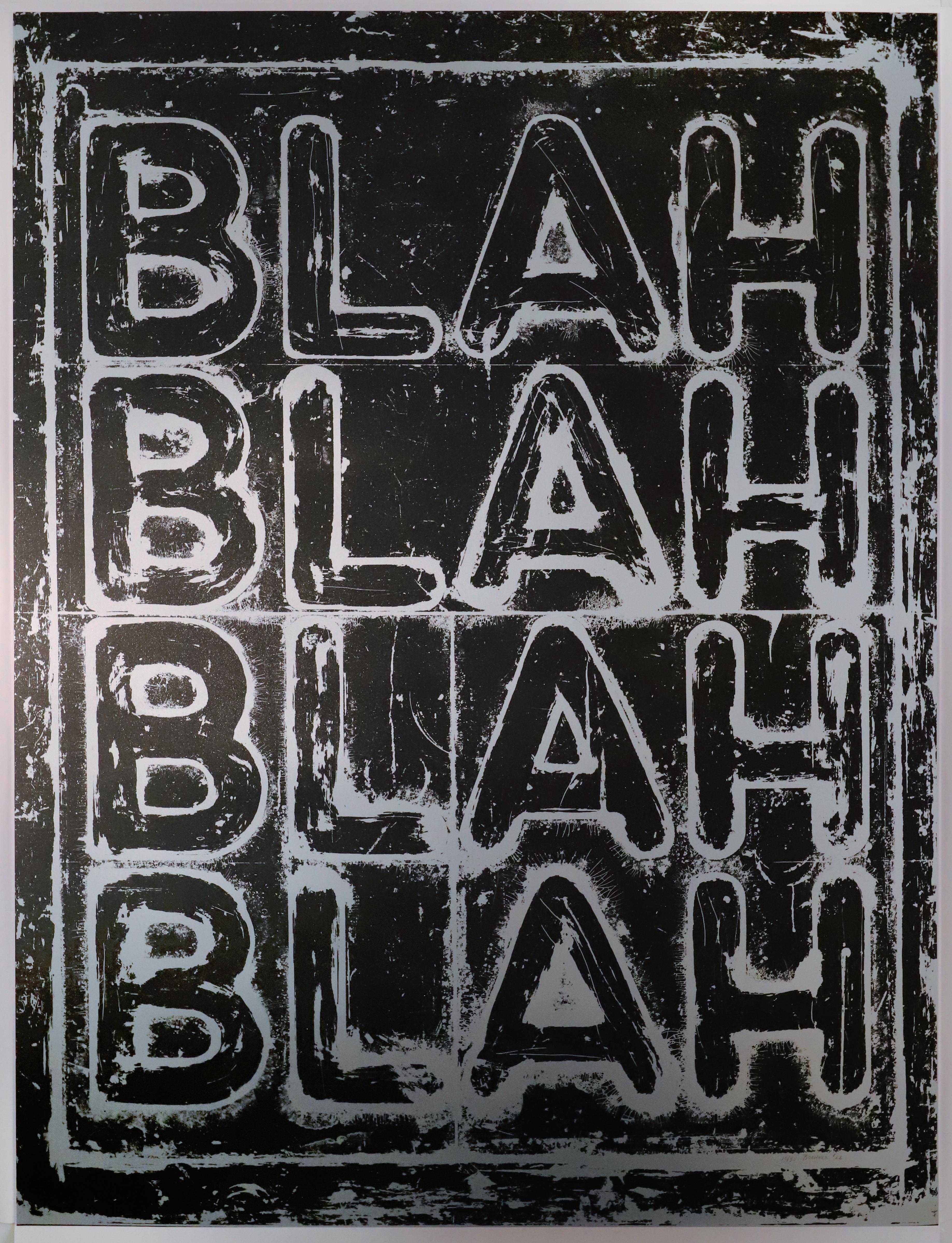 „Blah, Blah, Blah“ Konzeptueller Raumteiler in Schwarz und Grau in limitierter Auflage, 2022 3
