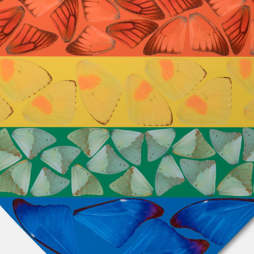 Butterfly Heart (large) - Contemporary art, 21st Century, YBAs, Colorful, Giclée - Beige Abstract Print by Damien Hirst