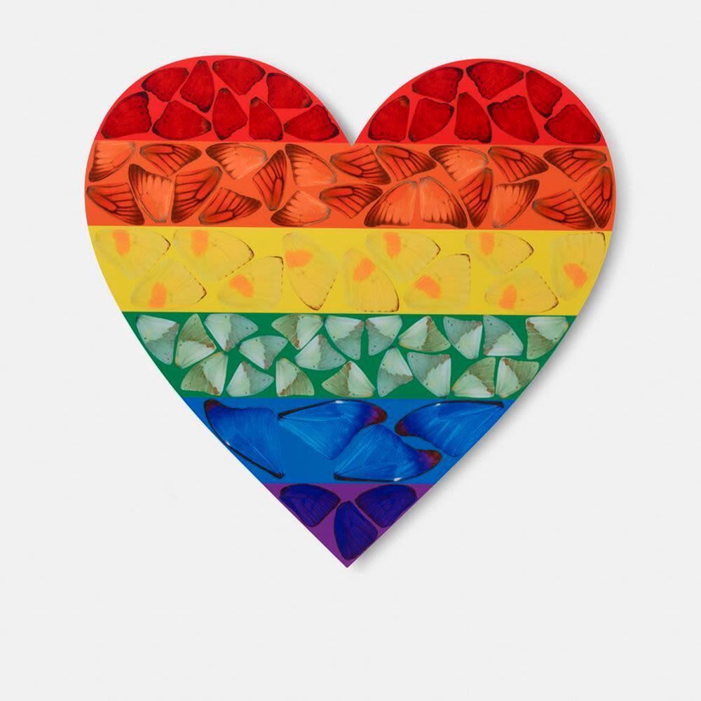 Butterfly Heart Large Print, Metal and Archival Pigment, Pop Art, 2020