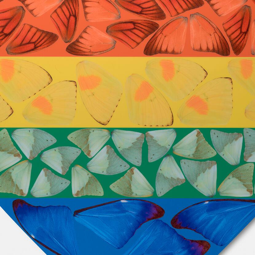 Petit cœur papillon (petit) - Art contemporain, XXIe siècle, YBAs, coloré, Gicle - Beige Abstract Print par Damien Hirst