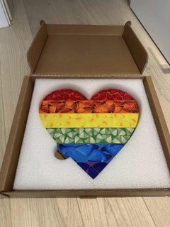 Mariposa Corazón Arcoiris (H7-4) (pequeña) - Arte Contemporáneo