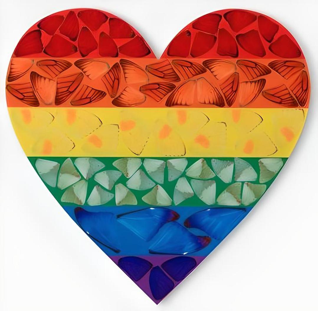 Mariposa Corazón Arcoiris (H7-4) (pequeña) - Arte Contemporáneo