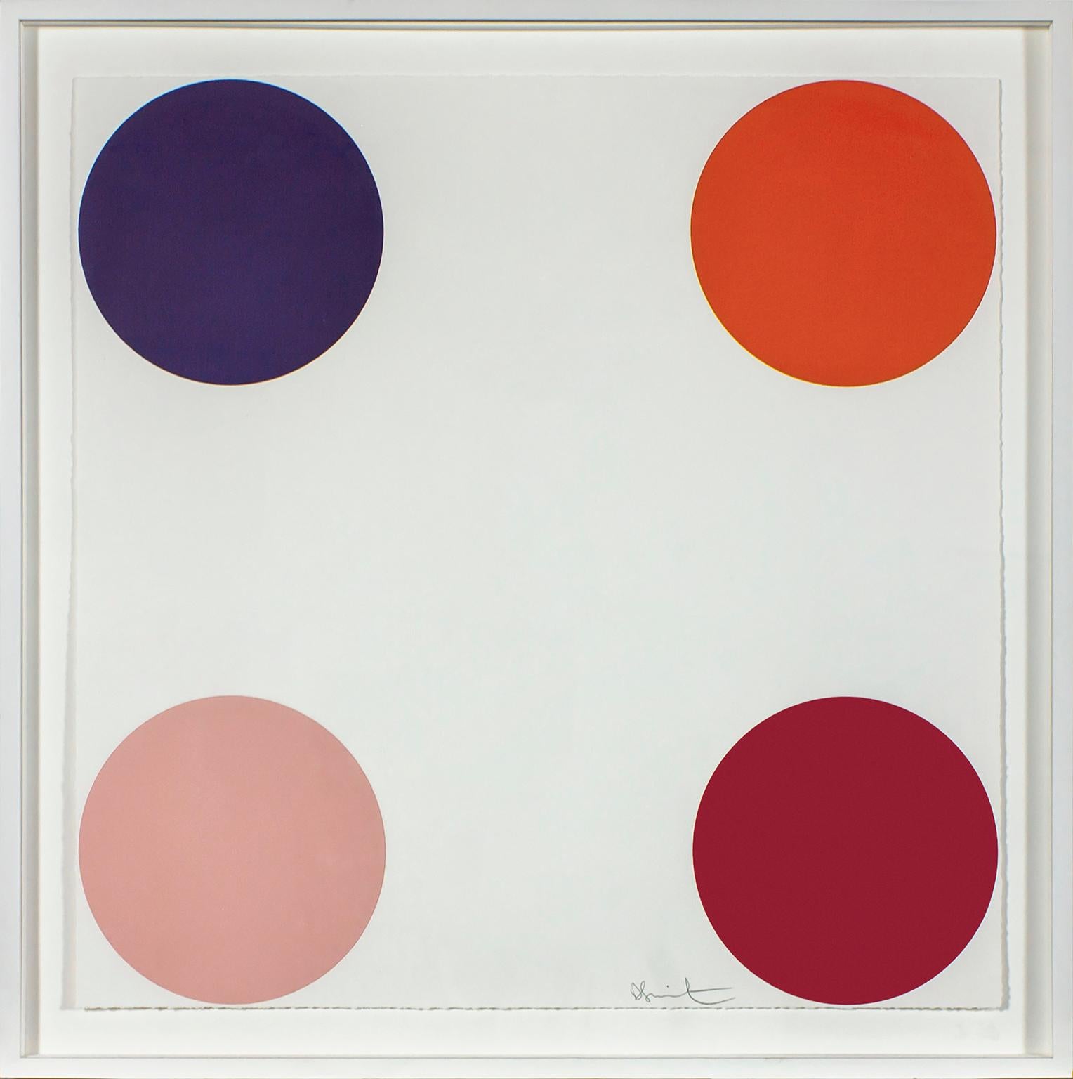 "Carbonyl Iron" color woodcut on paper by artist Damien Hirst. Signed lower right, numbered verso. Edition 23 of 55. Image size: 24 x 24 inches.